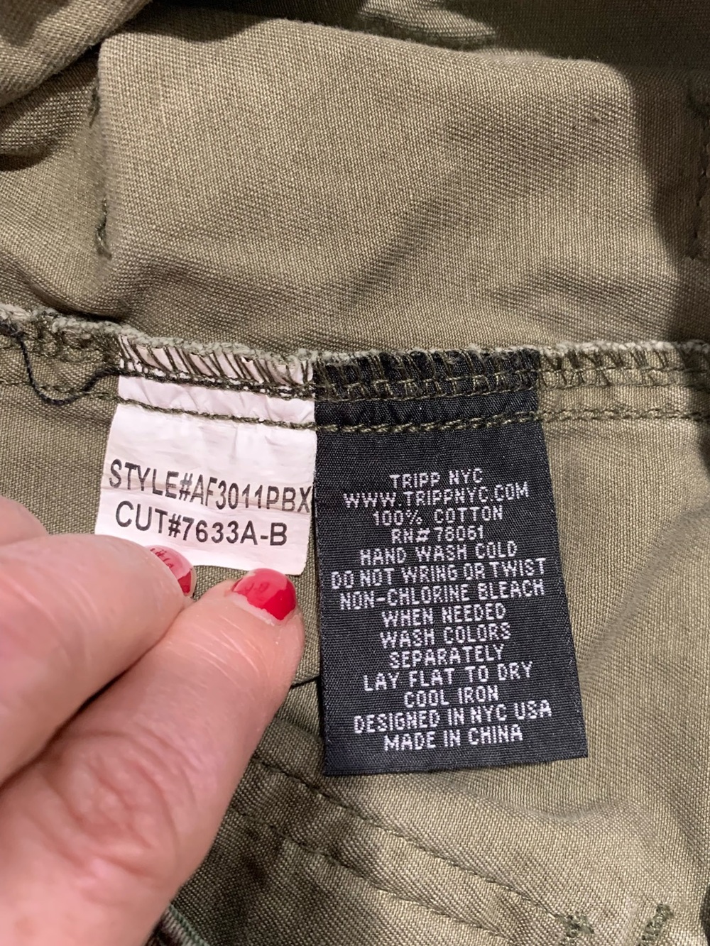 Tripp NYC Peace Camo Cargo Wide Flare Pants, Zippers, Olive Grunge 18 - Picture 16 of 16
